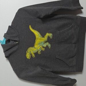Jumping Beans Charcoal Hoodie with Yellow Dinosaur